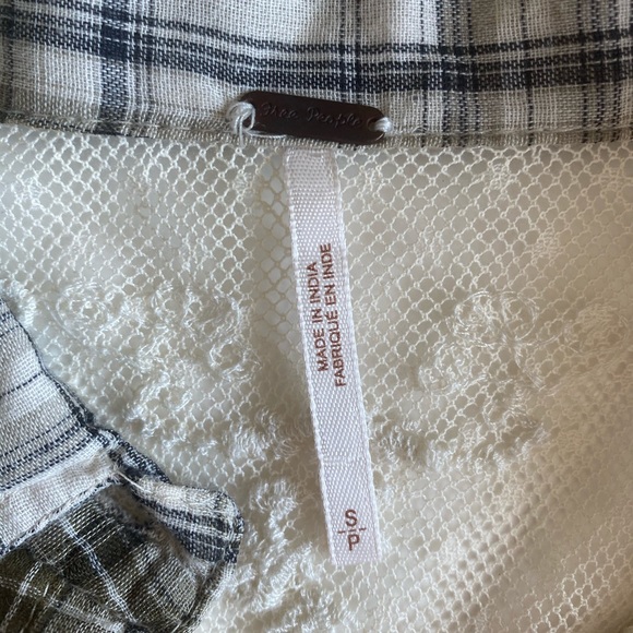 Free People Saddle Up Plaid Lace Yoke Shirt - Picture 9 of 16